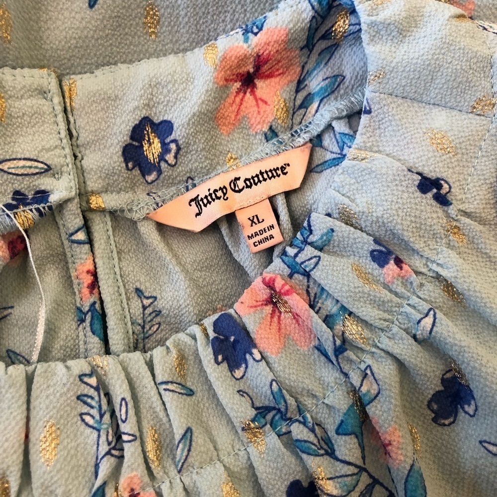 Juicy Couture golden rain floral Feminine Modest Cottagecore dress size XL - Picture 7 of 10